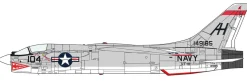 Hot Hasegawa 1/48 F-8E Crusader Vf-111 Sundowners Plastic Model