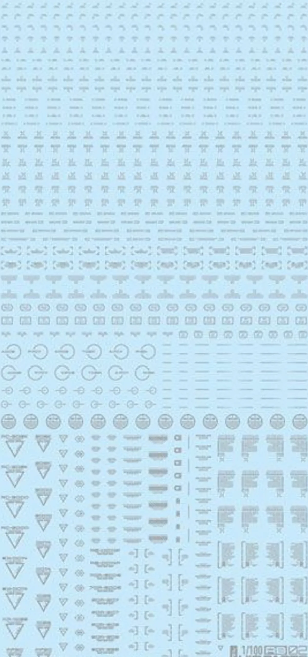 New HiQparts 1/100 One Color Light Gray Rb02 Caution Decal