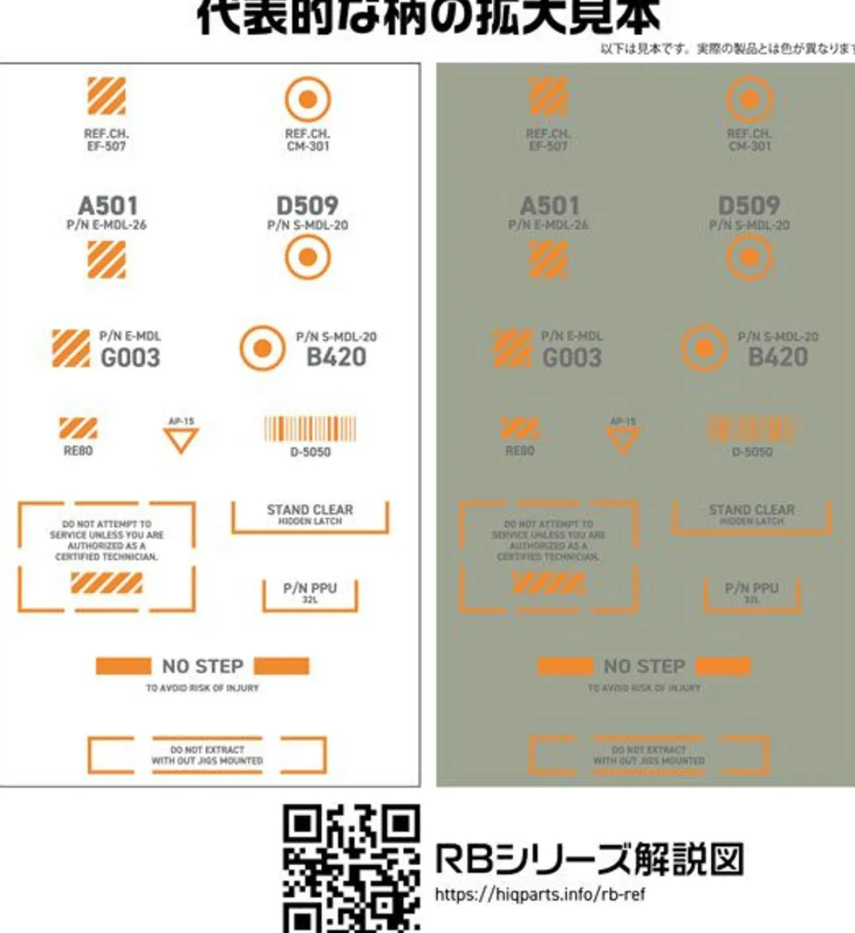 New HiQparts 1/144 Rb03 Caution Decals Gray & Orange Rb03-144Gao