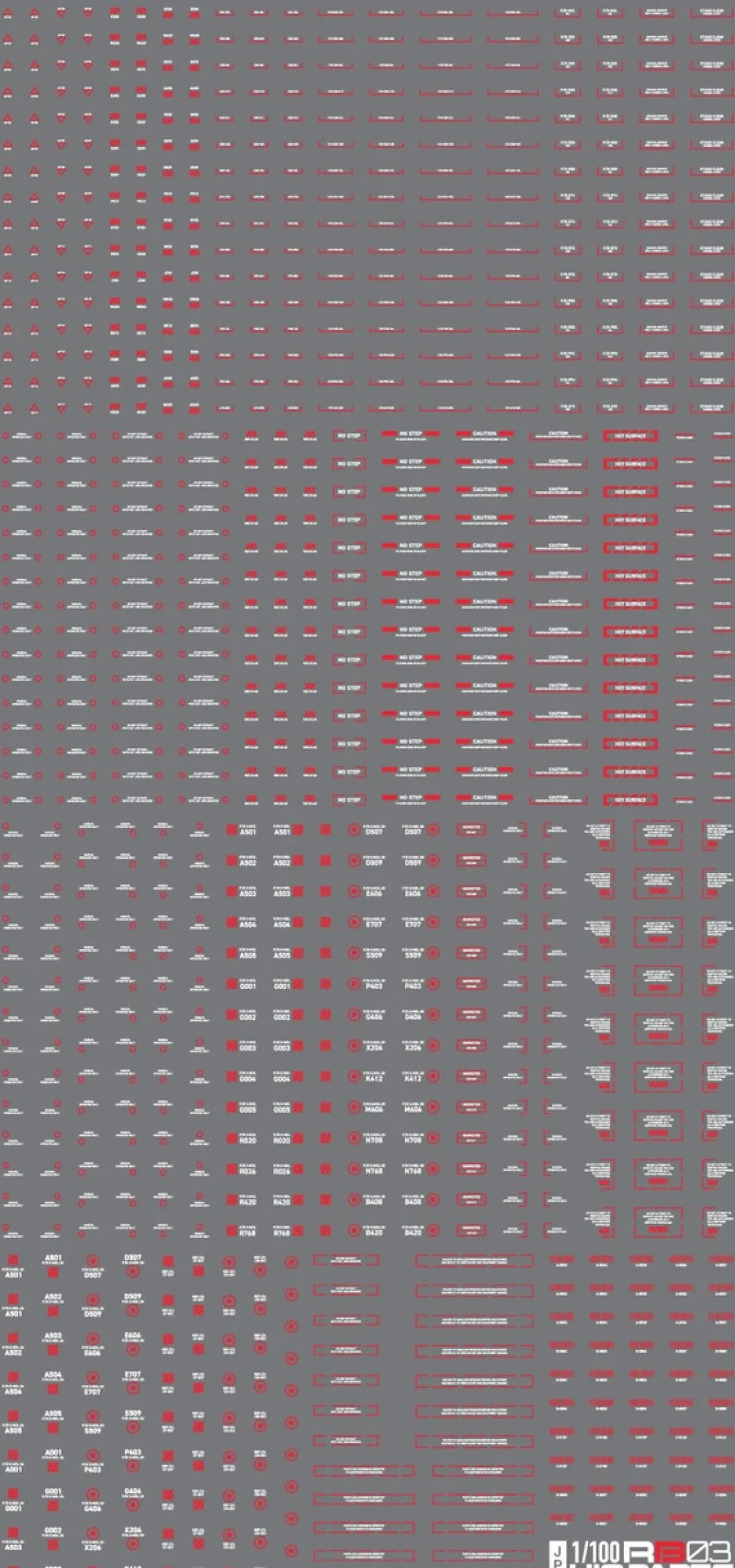 Online HiQparts 1/100 Rb03 Caution Decals White & Red