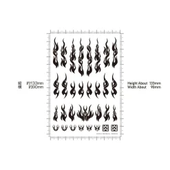 Clearance HiQparts Fire Tribal Decals Solid Black