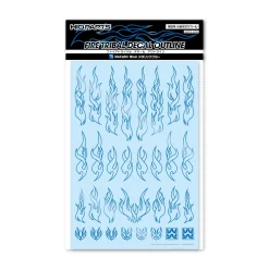Fashion HiQparts Fire Tribal Decals Outline Metallic Blue