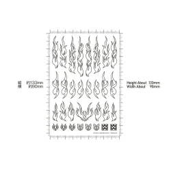 Discount HiQparts Fire Tribal Decals Outline Metallic Red
