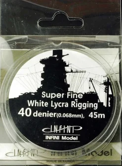 Clearance INFINI Model Super Fine White Lycra Rigging 40 Denier 45M (145Ft)