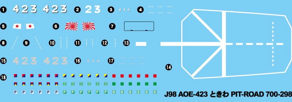 New Pit-Road 1/700 Skywave Jmsdf Supply Ship Aoe-423 Tokiwa Plastic Model