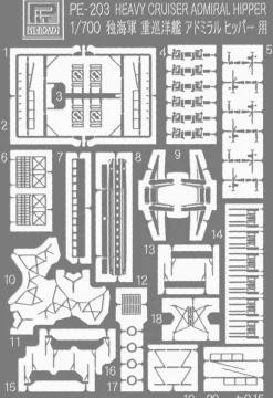Sale Pit-Road Skywave 1/700 German Navy Heavy Cruiser Admiral Hipper 1941 W/Photo-Etched Parts Plastic Model