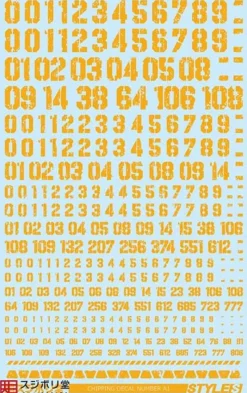 Cheap Sujiborido Chipping Decal Number Orange Yellow St01-Num-Or
