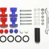 Best Sale Tamiya Mini 4Wd Low Friction Plastic Double Rollers W/ Rubber Rings (Red & Blue/ 13-12Mm)