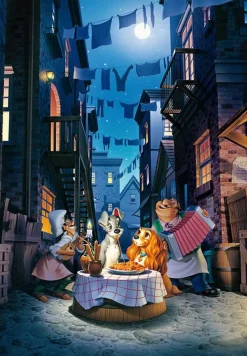 Tenyo D1000-063 Jigsaw Puzzle Disney Lady And The Tramp Moonlight Dinner (1000 Pieces) (Glow In The Dark) Discount