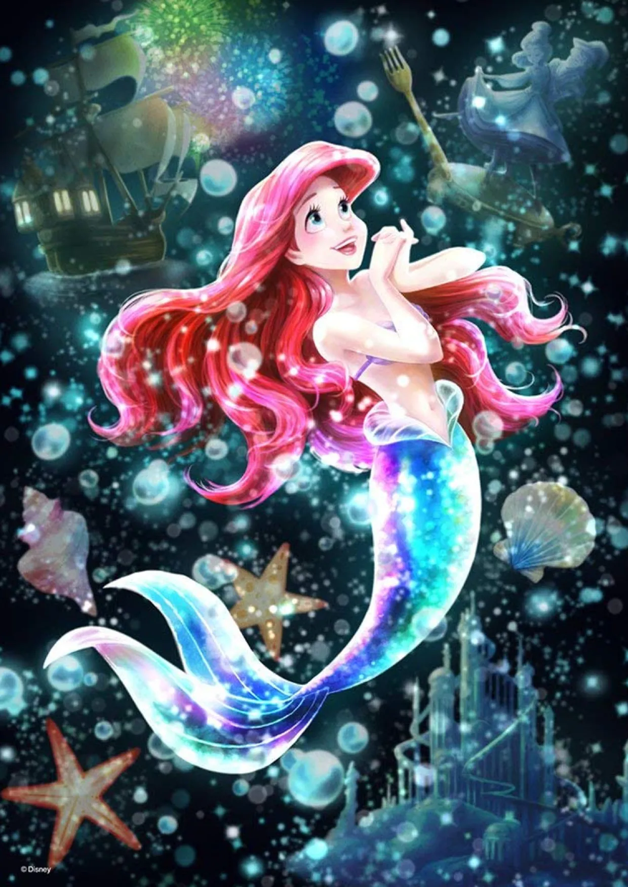 Tenyo Japan Jigsaw Puzzle Dsg-266-961 Disney Little Mermaid Ariel Stained Glass (266 Pieces) Outlet