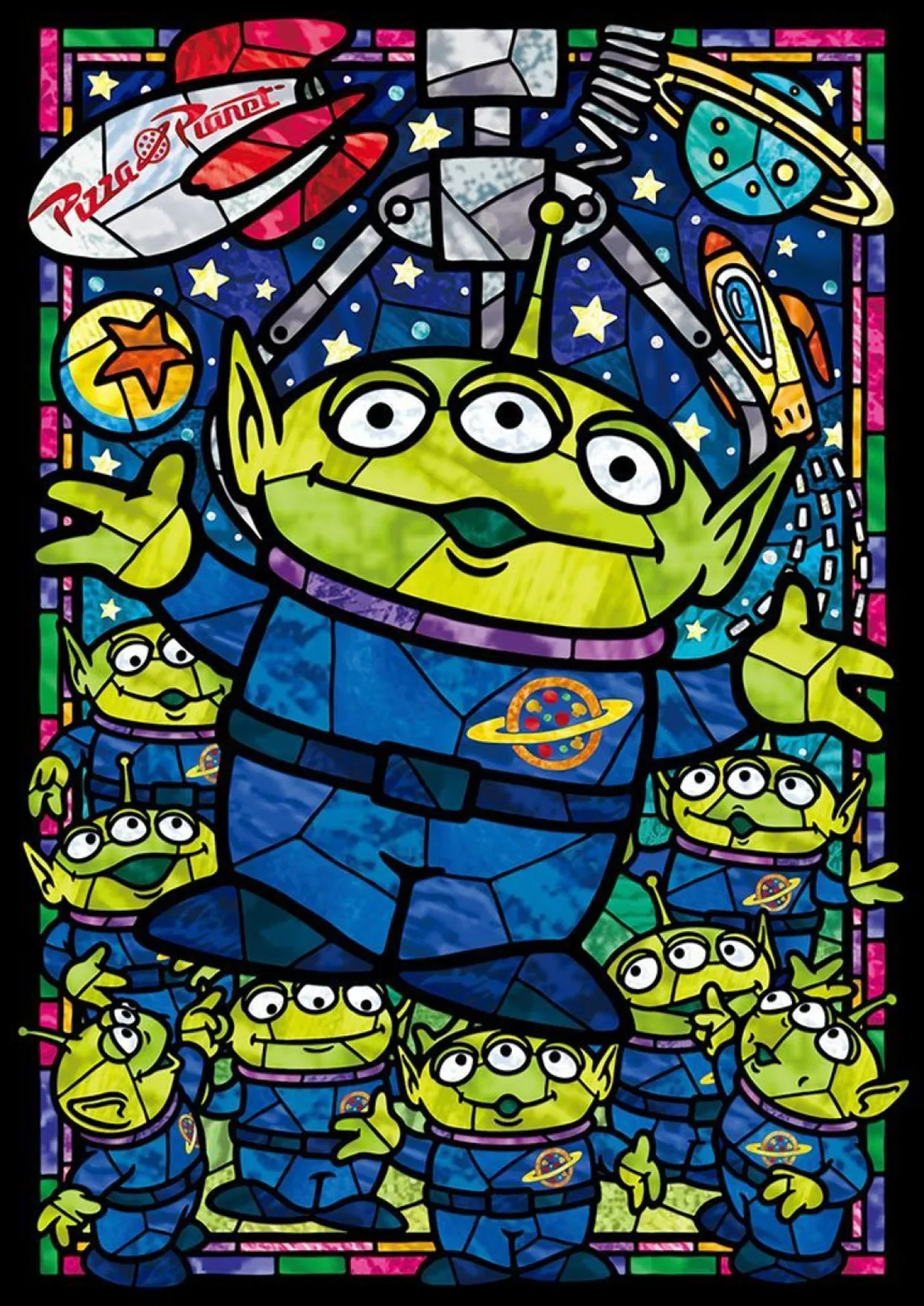 Tenyo Japan Jigsaw Puzzle Dsg-266-958 Disney Toy Story Little Green Men Stained Glass (266 Pieces) Hot