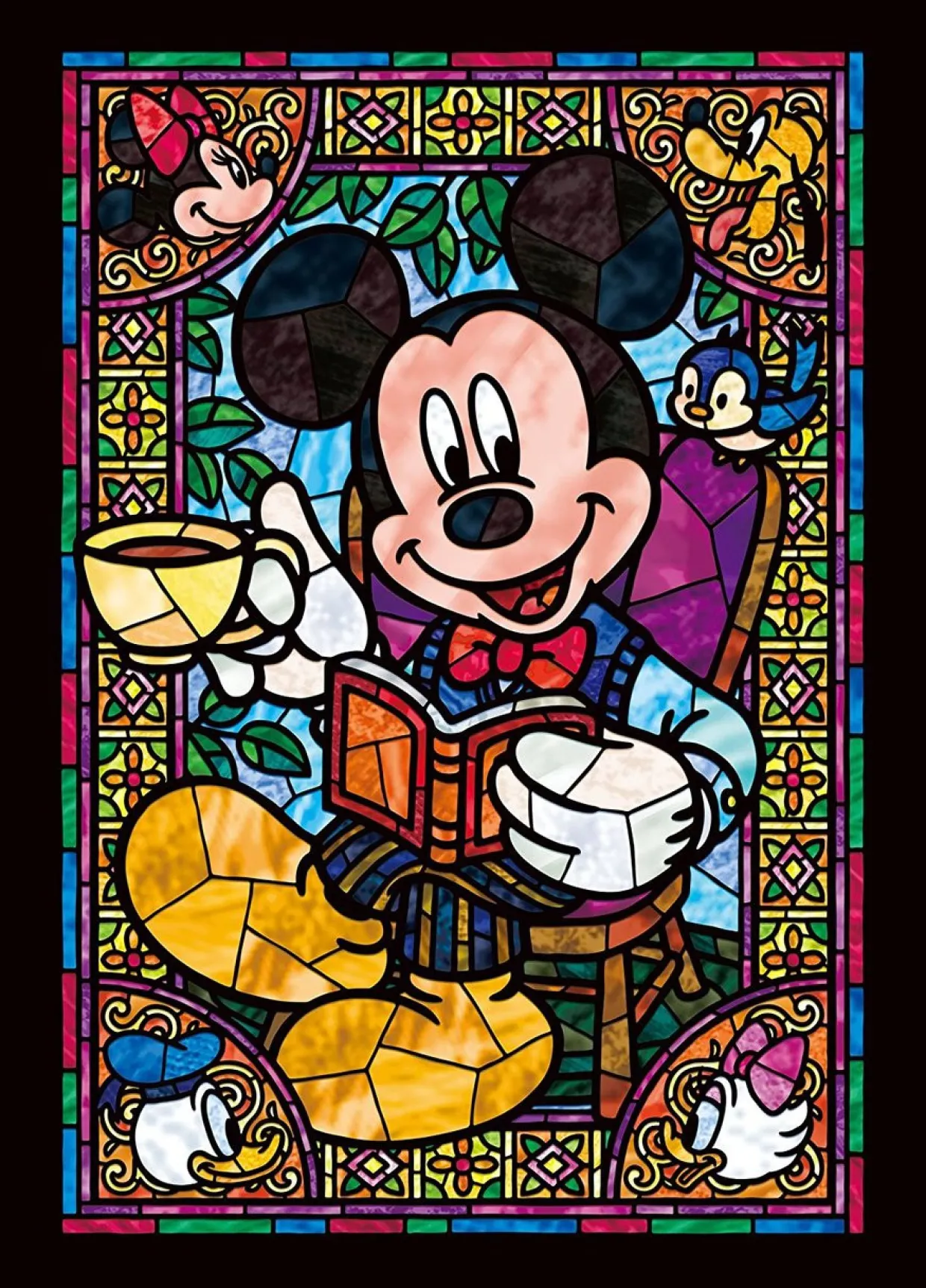 Tenyo Japan Jigsaw Puzzle Dsg-266-955 Disney Mickey & Friends Stained Glass (266 Pieces) Fashion