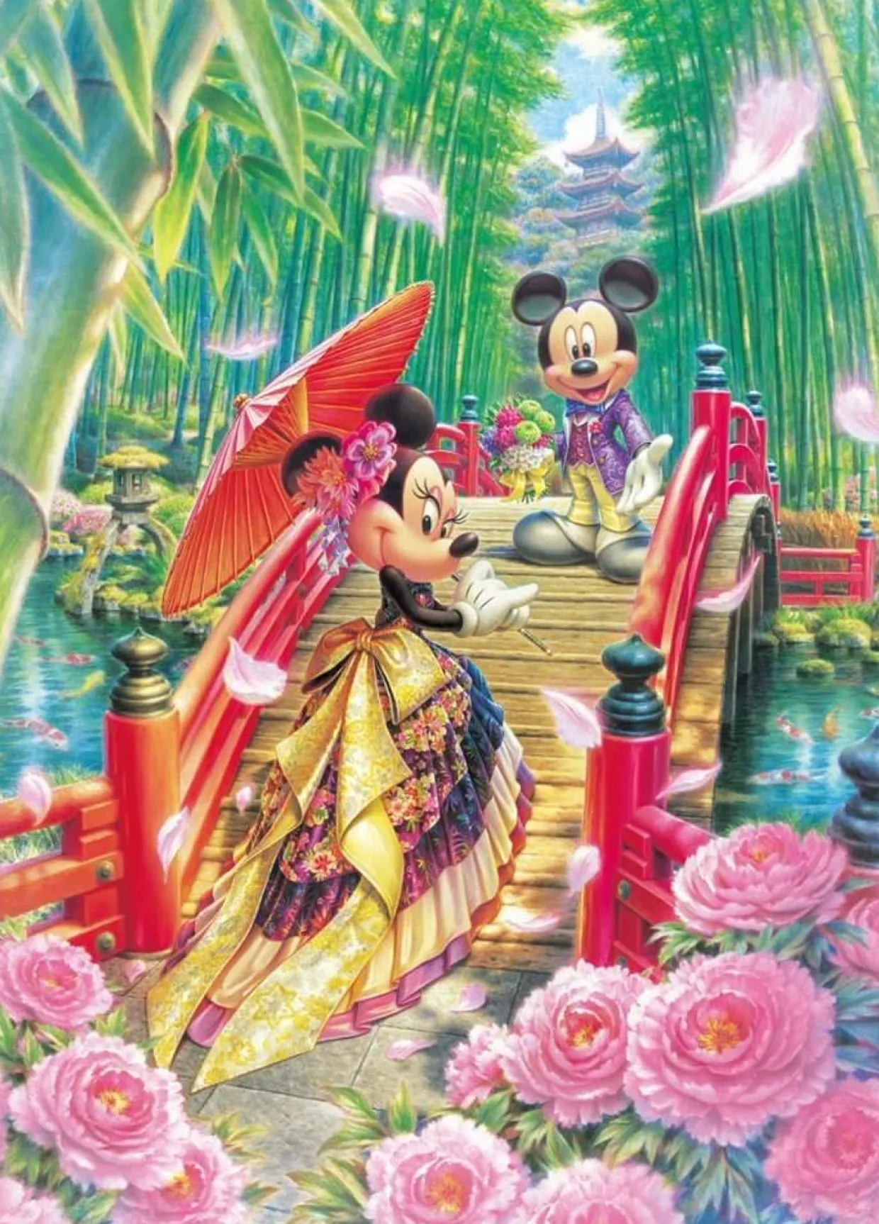 Tenyo Japan Pure White Jigsaw Puzzle Dpg-266-572 Disney Mickey & Minnie Wedding (266 Pieces) Hot