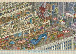 Yanoman 05-1074 Jigsaw Puzzle Hiro Kamigaki Illustration Amusement Park On The Building (500 Pieces) Best Sale